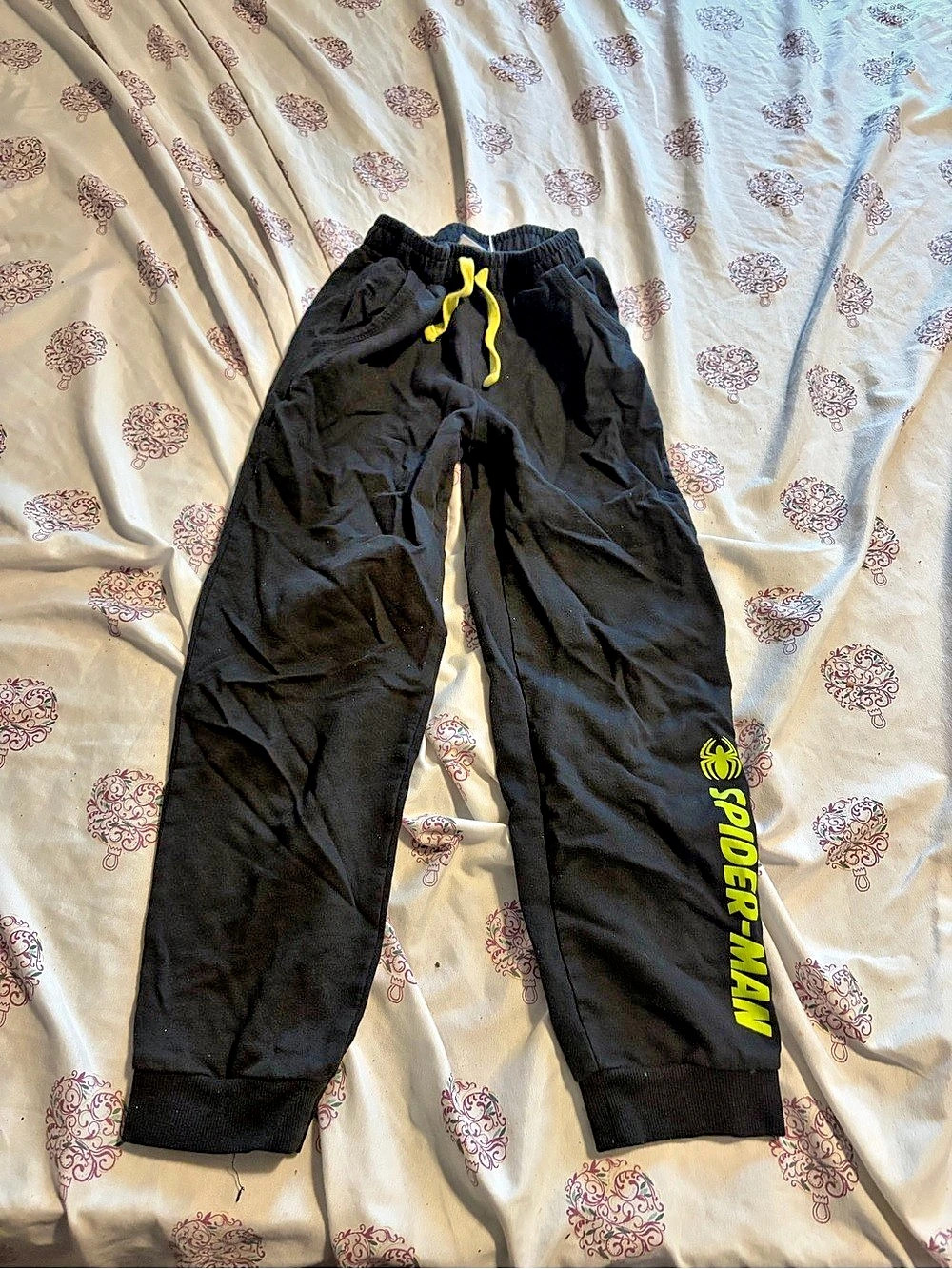 Spider-Man Boys Black Jogger Pants Size 7